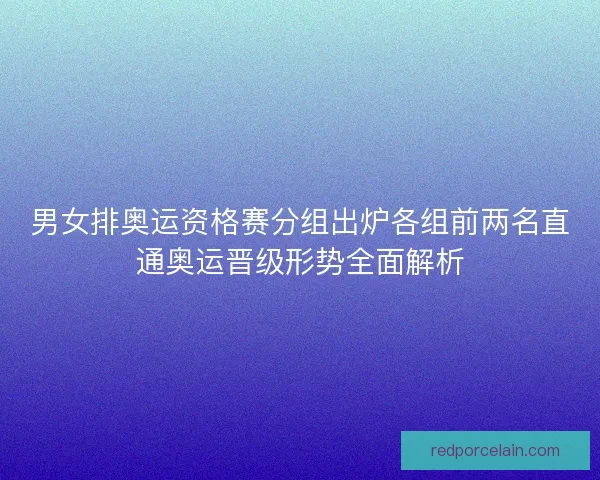 男女排奥运资格赛分组出炉各组前两名直通奥运晋级形势全面解析 男女排奥运资格赛分组出炉各组前两名直通奥运晋级形势全面解析